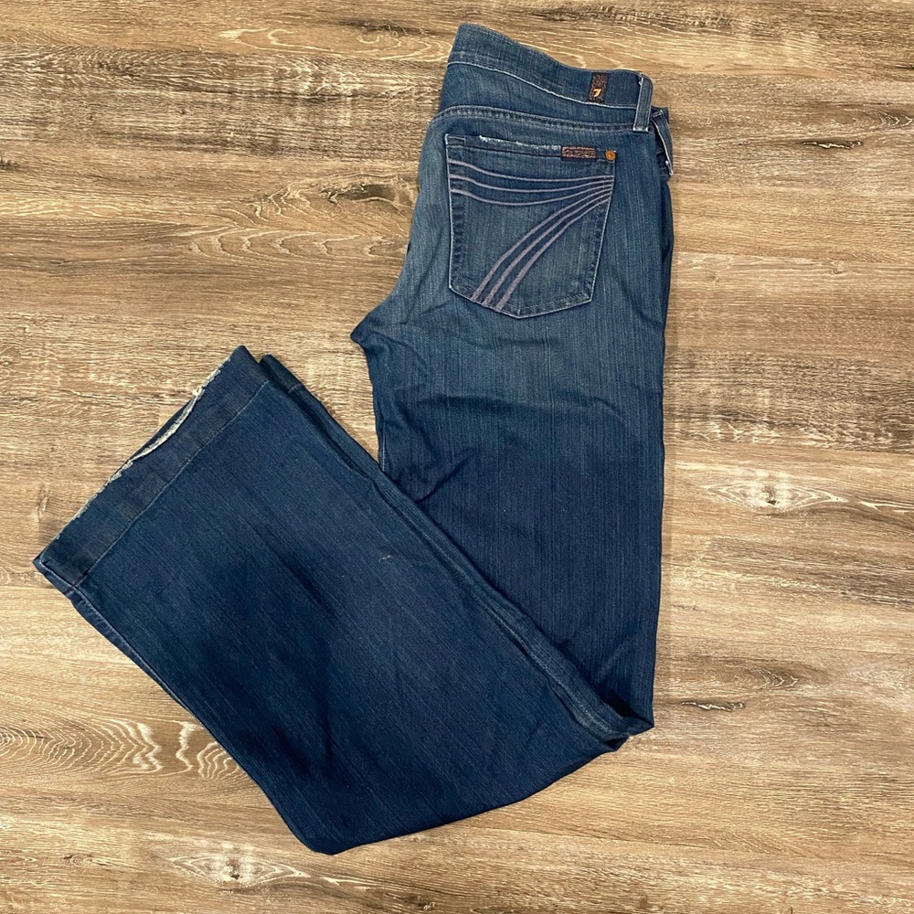 7 for all man kind flare jeans, 34” inseam